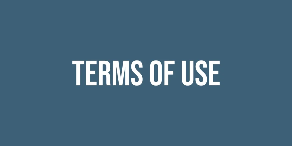 white text on dark blue background 'terms of use'